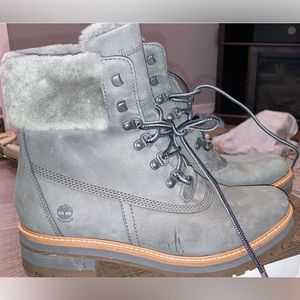 Gray Women Combat Shearling Courmayeur 6" A5219 Boots/Booties